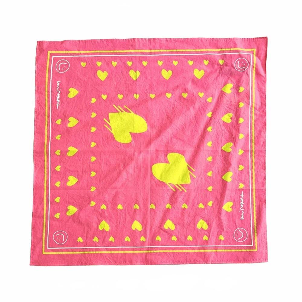 NEW KERRI ROSENTHAL women's drippy heart bandana in pink